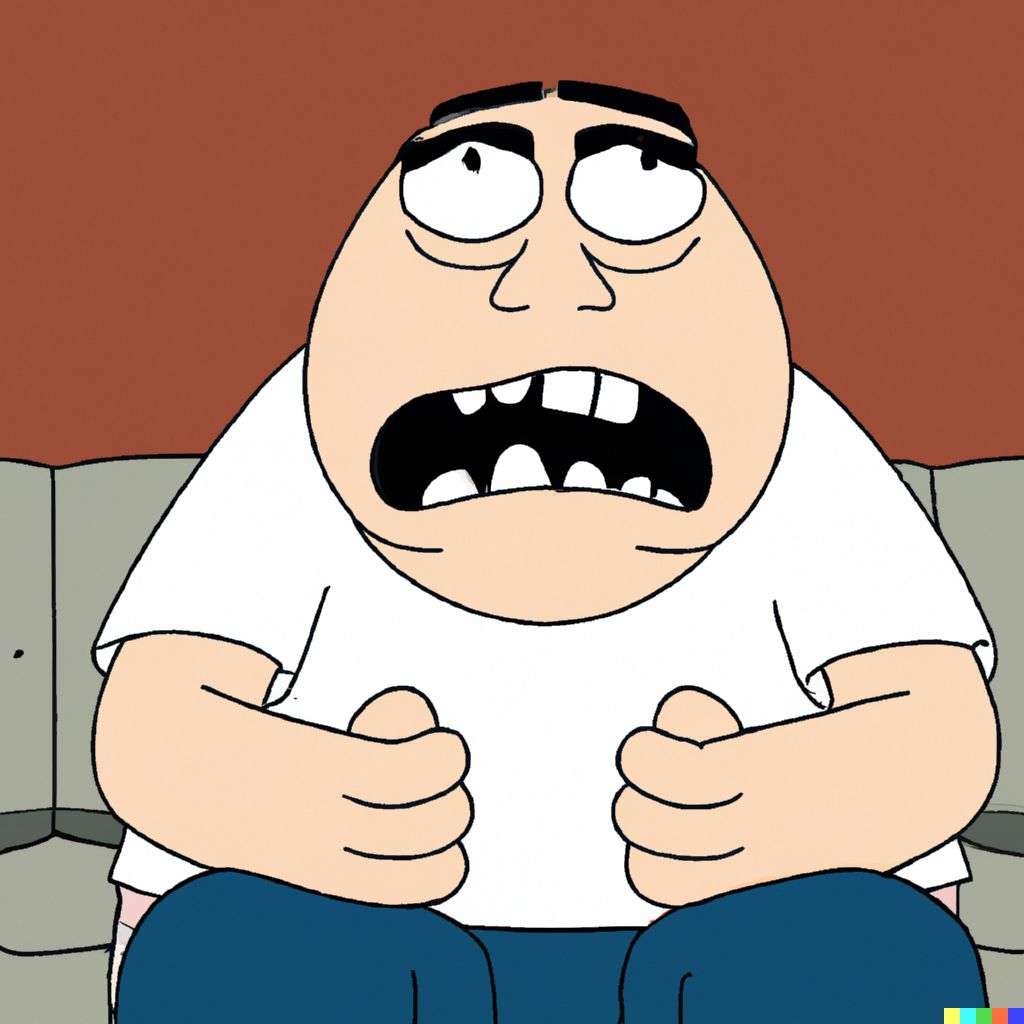 a representation of anxiety, screenshot from Family Guy
